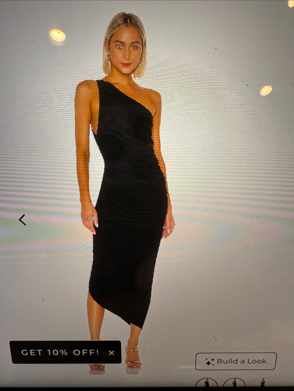 Norma Kamali Black One-Shoulder Midi Dress